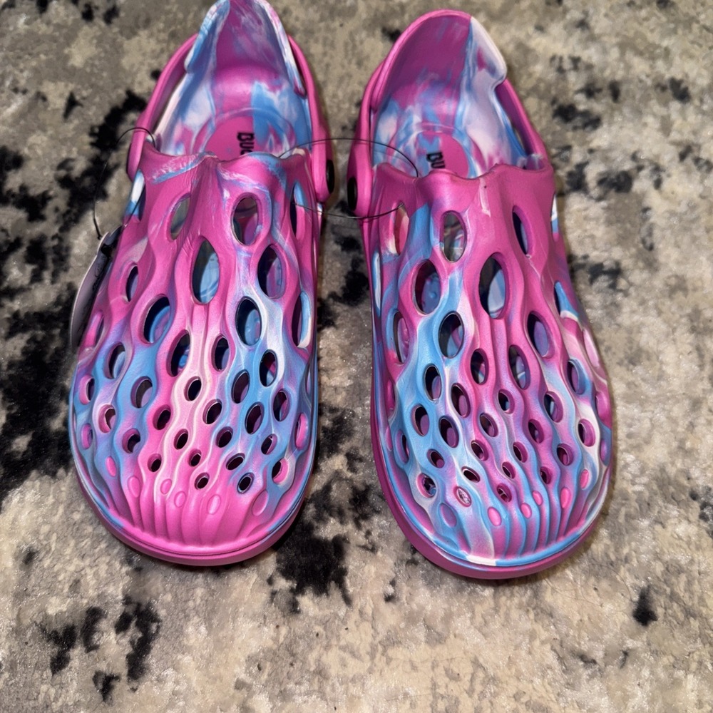 Buc-eecs Big Kids Water Shoes Sandals Youth Girls  Size 2 -‎ 3 Pink Blue Swirl